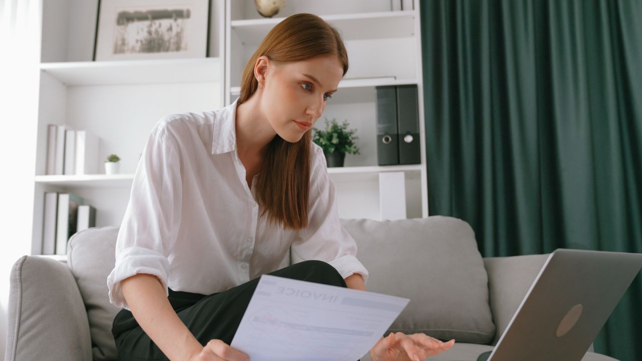 Woman worry about financial bankruptcy risk