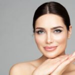 Woman Portrait with Full Lips and Long Eyelashes